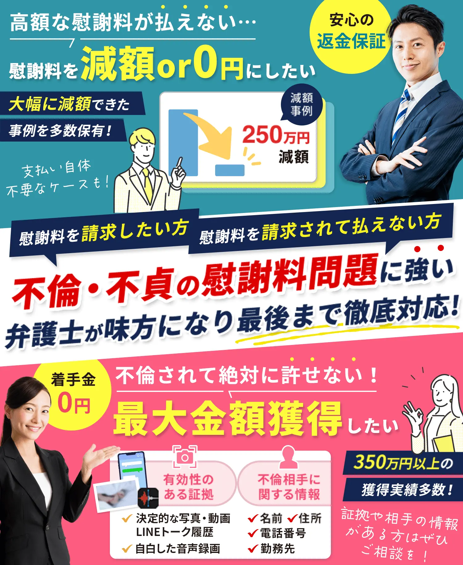 高額な慰謝料が払えない…慰謝料を減額or0円にしたい